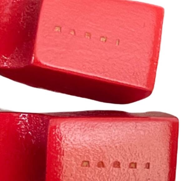 Marni Resin Geometric Earrings in Red and Black - Picture 5 of 10